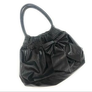 American Eagle Womens Black Bow Shoulder Bag Purse